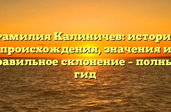 Фамилия Калиничев: история происхождения, значения и правильное склонение – полный гид Фамилия Калиничев: история происхождения, значения и правильное склонение – полный гид