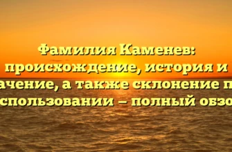 Фамилия Каменев: происхождение, история и значение, а также склонение при использовании — полный обзор Фамилия Каменев: происхождение, история и значение, а также склонение при использовании — полный обзор
