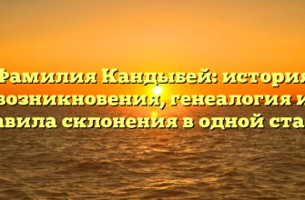 Фамилия Кандыбей: история возникновения, генеалогия и правила склонения в одной статье Фамилия Кандыбей: история возникновения, генеалогия и правила склонения в одной статье