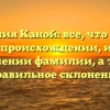 Фамилия Каной: все, что нужно знать о происхождении, истории и значении фамилии, а также правильное склонение