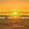 Фамилия Кантона: происхождение, история и склонение — все, что нужно знать