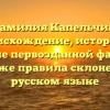 Фамилия Капельчик: происхождение, история и значение первозданной фамилии, а также правила склонения в русском языке
