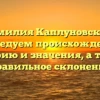 Фамилия Каплуновский: исследуем происхождение, историю и значения, а также правильное склонение