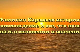Фамилия Карасаев: история, происхождение и все, что нужно знать о склонении и значении Фамилия Карасаев: история, происхождение и все, что нужно знать о склонении и значении