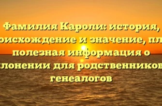 Фамилия Кароли: история, происхождение и значение, плюс полезная информация о склонении для родственников и генеалогов Фамилия Кароли: история, происхождение и значение, плюс полезная информация о склонении для родственников и генеалогов