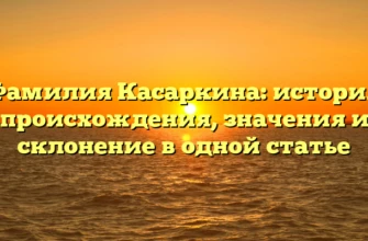 Фамилия Касаркина: история происхождения, значения и склонение в одной статье Фамилия Касаркина: история происхождения, значения и склонение в одной статье