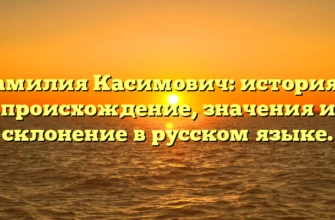 Фамилия Касимович: история и происхождение, значения и склонение в русском языке. Фамилия Касимович: история и происхождение, значения и склонение в русском языке.