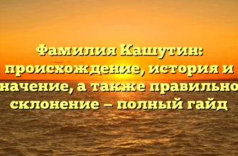 Фамилия Кашутин: происхождение, история и значение, а также правильное склонение — полный гайд Фамилия Кашутин: происхождение, история и значение, а также правильное склонение — полный гайд