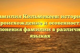 Фамилия Кильмекеев: история, происхождение и особенности склонения фамилии в различных языках Фамилия Кильмекеев: история, происхождение и особенности склонения фамилии в различных языках