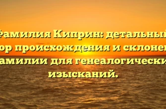 Фамилия Киприн: детальный обзор происхождения и склонения фамилии для генеалогических изысканий. Фамилия Киприн: детальный обзор происхождения и склонения фамилии для генеалогических изысканий.