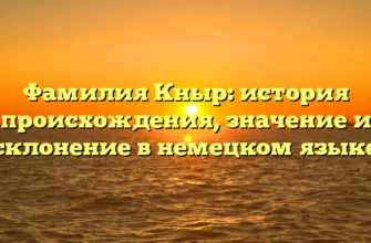 Фамилия Кныр: история происхождения, значение и склонение в немецком языке