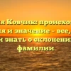 Фамилия Ковчик: происхождение, история и значение – все, что вы хотели знать о склонении этой фамилии