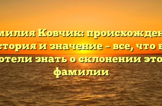Фамилия Ковчик: происхождение, история и значение – все, что вы хотели знать о склонении этой фамилии Фамилия Ковчик: происхождение, история и значение – все, что вы хотели знать о склонении этой фамилии