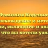 Фамилия Коденко: происхождение и история фамилии, склонение и значения – все, что вы хотели узнать!