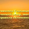Фамилия Козловцев: исторический обзор, значение и правила склонения