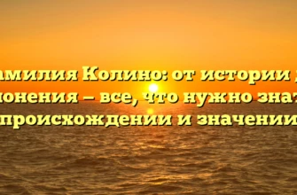 Фамилия Колино: от истории до склонения — все, что нужно знать о происхождении и значении