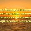 Фамилия Комара: исследование происхождения, значения и склонения фамилии в историческом контексте