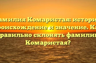 Фамилия Комаристая: история, происхождение и значение. Как правильно склонять фамилию Комаристая? Фамилия Комаристая: история, происхождение и значение. Как правильно склонять фамилию Комаристая?