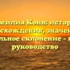 Фамилия Конн: история происхождения, значения и правильное склонение – полное руководство