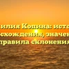 Фамилия Копина: история происхождения, значение и правила склонения