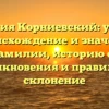 Фамилия Корниевский: узнайте происхождение и значение фамилии, историю ее возникновения и правильное склонение