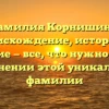 Фамилия Корнишина: происхождение, история и значение — все, что нужно знать о склонении этой уникальной фамилии