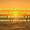 Фамилия Косачева: все о происхождении, истории и значении фамилии, а также склонение в русском языке