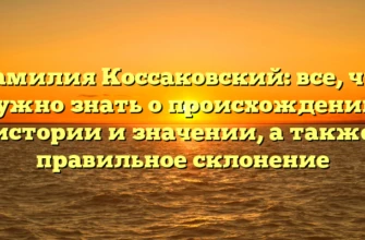 Фамилия Коссаковский: все, что нужно знать о происхождении, истории и значении, а также правильное склонение Фамилия Коссаковский: все, что нужно знать о происхождении, истории и значении, а также правильное склонение