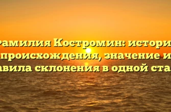 Фамилия Костромин: история происхождения, значение и правила склонения в одной статье Фамилия Костромин: история происхождения, значение и правила склонения в одной статье