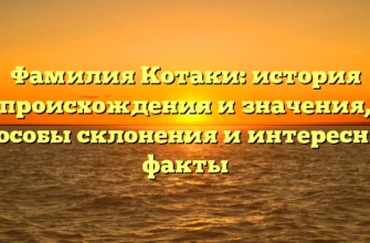 Фамилия Котаки: история происхождения и значения, способы склонения и интересные факты Фамилия Котаки: история происхождения и значения, способы склонения и интересные факты