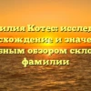 Фамилия Котес: исследуем происхождение и значение с подробным обзором склонения фамилии