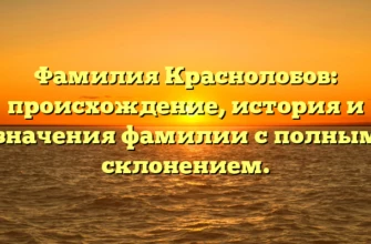 Фамилия Краснолобов: происхождение, история и значения фамилии с полным склонением. Фамилия Краснолобов: происхождение, история и значения фамилии с полным склонением.