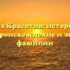 Фамилия Красотин: исторический обзор, происхождение и значение фамилии