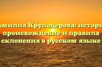 Фамилия Круподерова: история, происхождение и правила склонения в русском языке Фамилия Круподерова: история, происхождение и правила склонения в русском языке