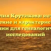 Фамилия Крутикова: история, значение и характеристика фамилии для генеалогических исследований