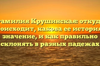 Фамилия Крушинская: откуда происходит, какова ее история и значение, и как правильно склонять в разных падежах Фамилия Крушинская: откуда происходит, какова ее история и значение, и как правильно склонять в разных падежах