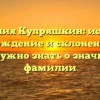 Фамилия Купряшкин: история, происхождение и склонение — все, что нужно знать о значимой фамилии