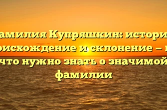 Фамилия Купряшкин: история, происхождение и склонение — все, что нужно знать о значимой фамилии Фамилия Купряшкин: история, происхождение и склонение — все, что нужно знать о значимой фамилии