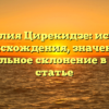 Фамилия Цирекидзе: история происхождения, значение и правильное склонение в одной статье