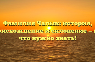 Фамилия Чалык: история, происхождение и склонение — всё, что нужно знать! Фамилия Чалык: история, происхождение и склонение — всё, что нужно знать!
