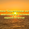 Фамилия Черепнина: история рода, значение и склонение в одной статье