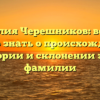 Фамилия Черешников: всё, что нужно знать о происхождении, истории и склонении этой фамилии