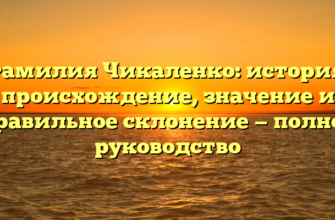 Фамилия Чикаленко: история, происхождение, значение и правильное склонение — полное руководство Фамилия Чикаленко: история, происхождение, значение и правильное склонение — полное руководство