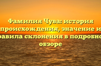Фамилия Чува: история происхождения, значение и правила склонения в подробном обзоре Фамилия Чува: история происхождения, значение и правила склонения в подробном обзоре