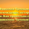 Фамилия Чуликов: происхождение, история и значение. Как правильно склонять фамилию Чуликов?