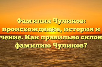 Фамилия Чуликов: происхождение, история и значение. Как правильно склонять фамилию Чуликов? Фамилия Чуликов: происхождение, история и значение. Как правильно склонять фамилию Чуликов?