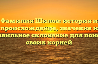 Фамилия Шилов: история и происхождение, значение и правильное склонение для поиска своих корней