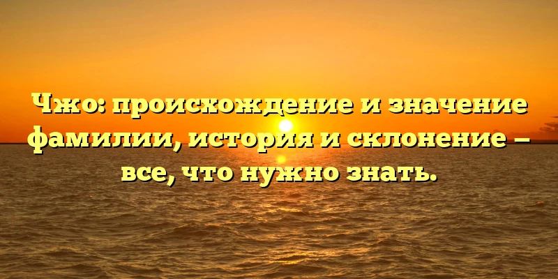 Чжо: происхождение и значение фамилии, история и склонение — все, что нужно знать. Чжо: происхождение и значение фамилии, история и склонение — все, что нужно знать.