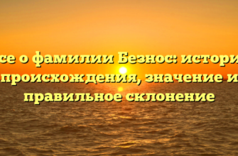 Все о фамилии Безнос: история происхождения, значение и правильное склонение Все о фамилии Безнос: история происхождения, значение и правильное склонение