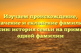 Изучаем происхождение, значение и склонение фамилии Ерсин: история семьи на примере одной фамилии Изучаем происхождение, значение и склонение фамилии Ерсин: история семьи на примере одной фамилии